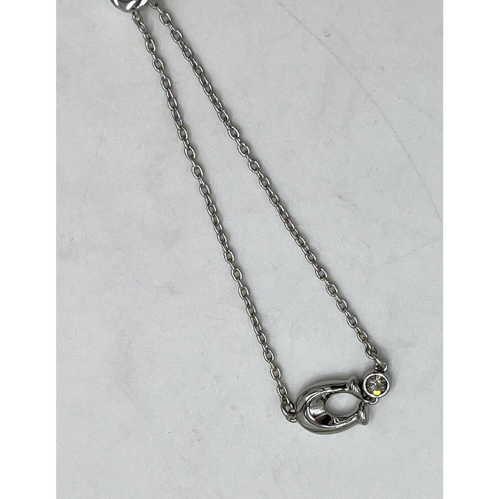 COACH Chubby‎ C Logo Crystal Charm Signature Women’s Slider Bolo Bracelet New - Picture 8 of 8